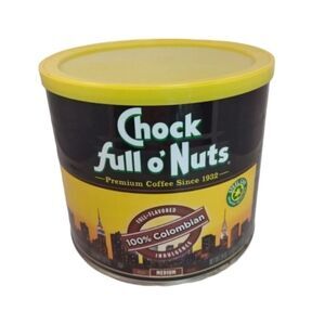 Chock Full o’ Nuts New York Roast Coffee STEEL Can EMPTY 23 oz